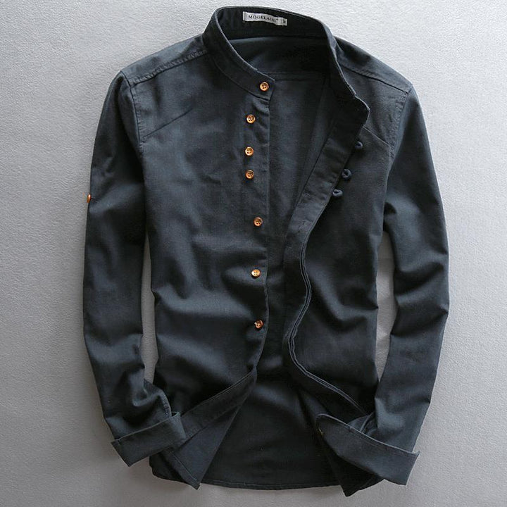 Taoren™ – Slim Mandarin Collar Shirt