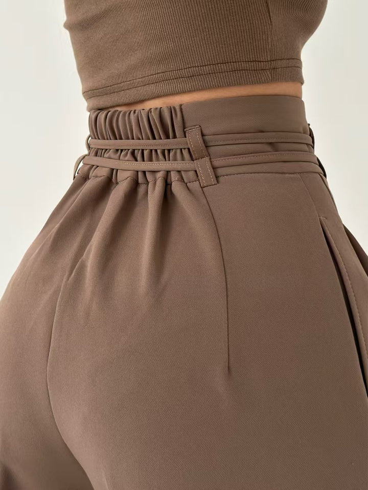 Caelina™ – Tailored Lace-Up Straight Pants