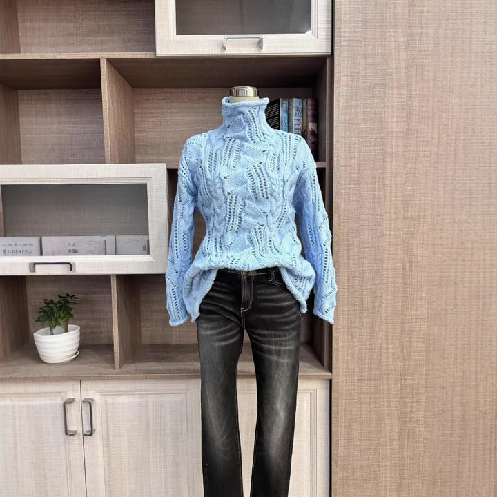 MeshNest™ – Soft Knit Half-Turtleneck Pullover