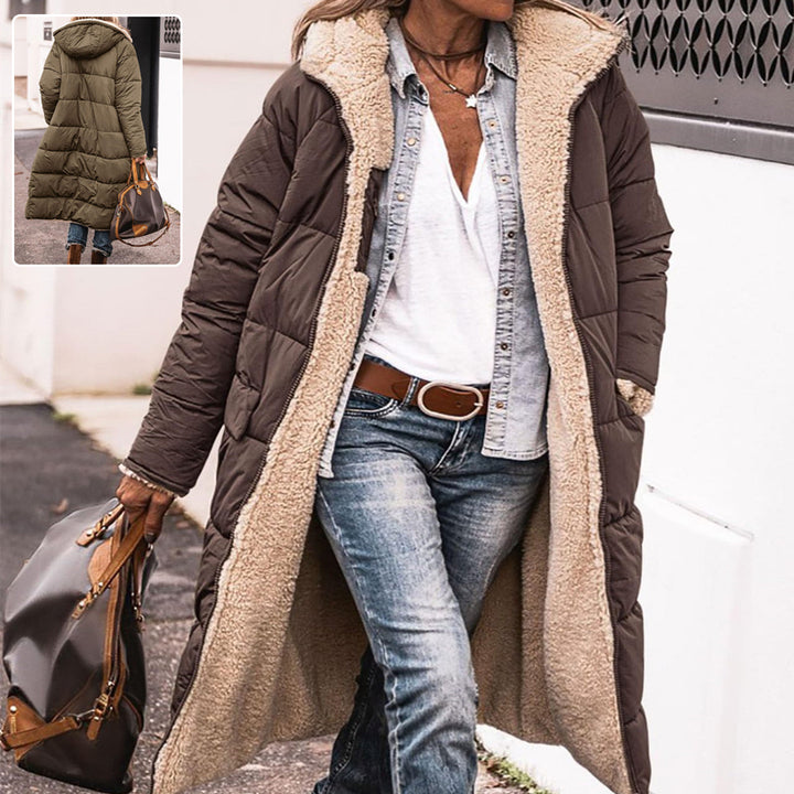 Arvelle™ – Woman Reversible Hooded Long-Coat