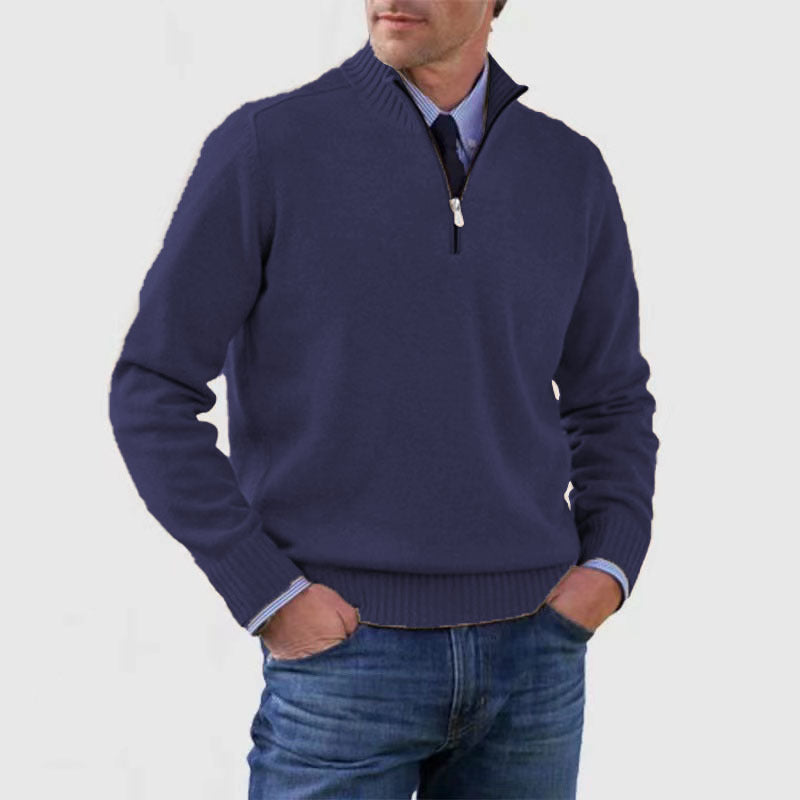 Arbor™ – premium Man stand-collar knit zip sweater