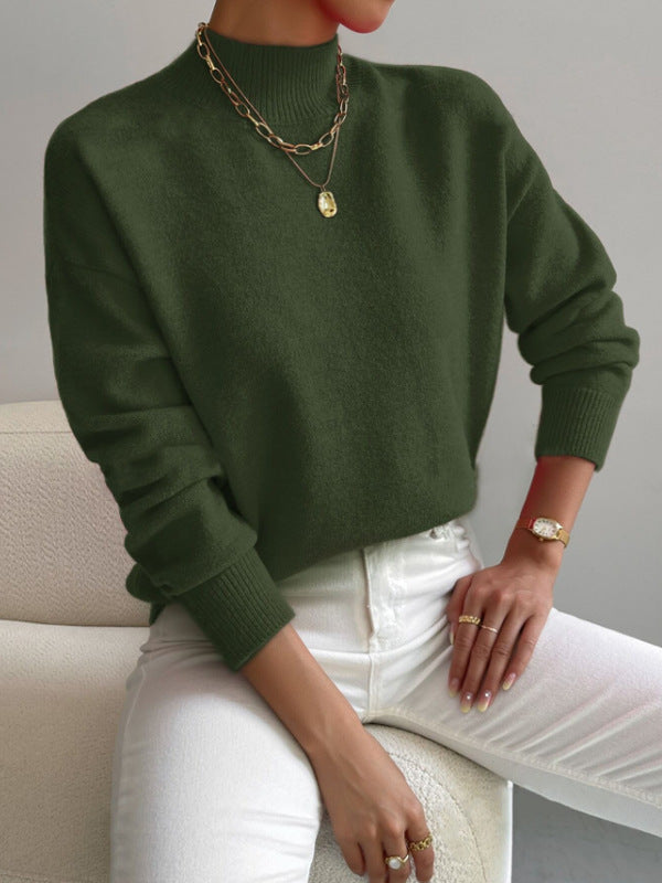 Serenelle™ – Woman Soft High Collar Knit Pullover