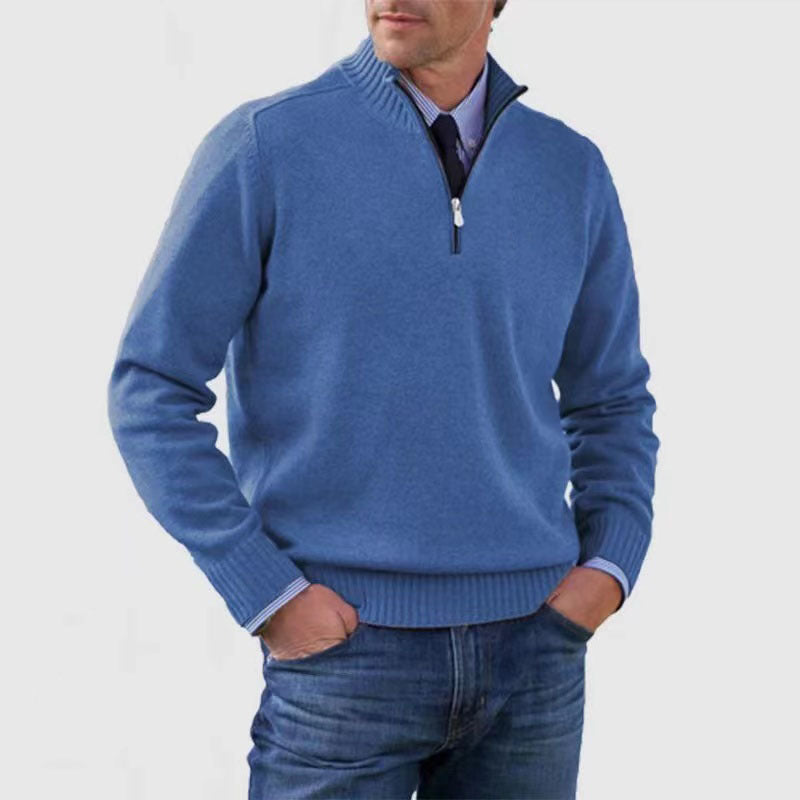 Arbor™ – premium Man stand-collar knit zip sweater