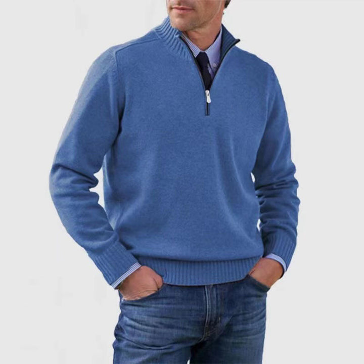 Arbor™ – premium Man stand-collar knit zip sweater