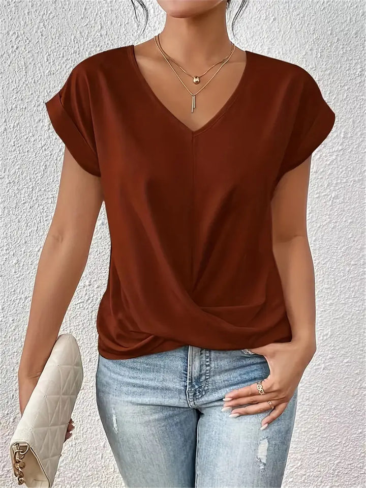 Serena™ – V-Neck Summer Drape Tee