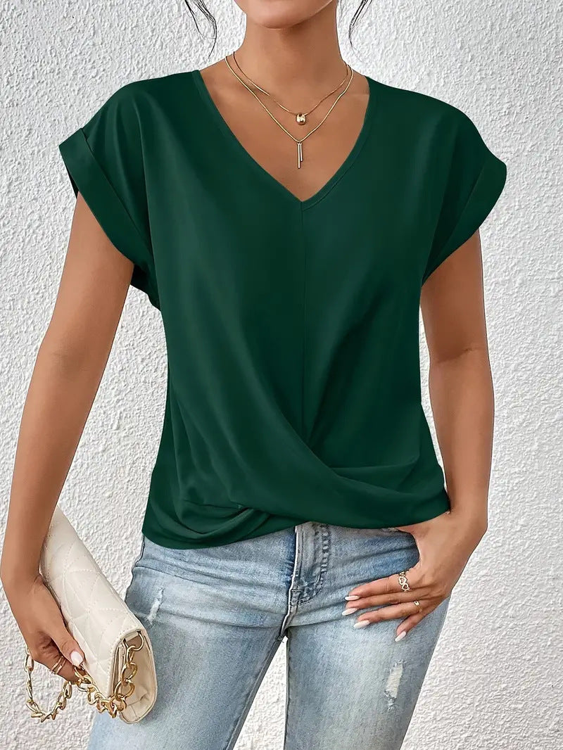 Serena™ – V-Neck Summer Drape Tee