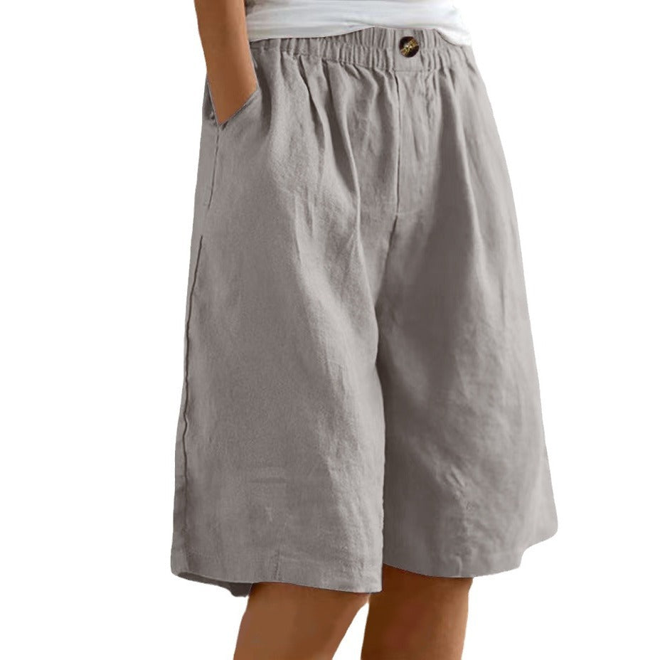 Aurelia™ – Linen Luxe High-Waist Shorts