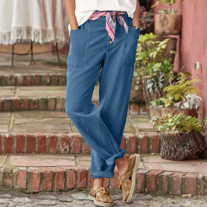 Naurelle™ – Relaxed Cotton-Linen Trousers