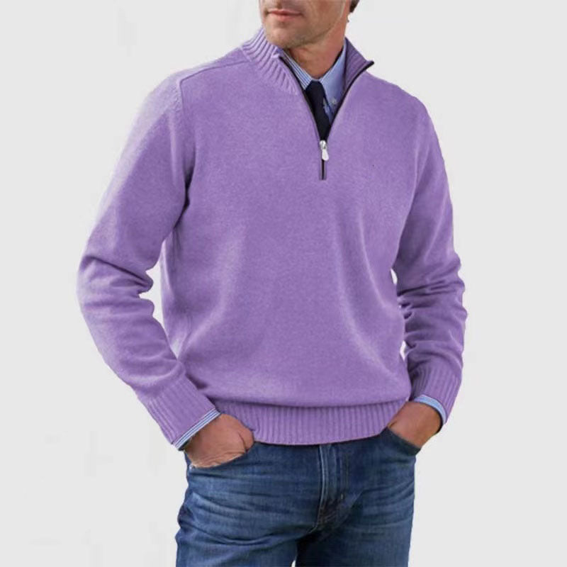 Arbor™ – premium Man stand-collar knit zip sweater