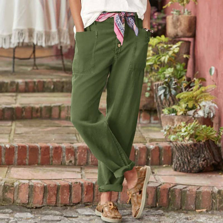 Naurelle™ – Relaxed Cotton-Linen Trousers