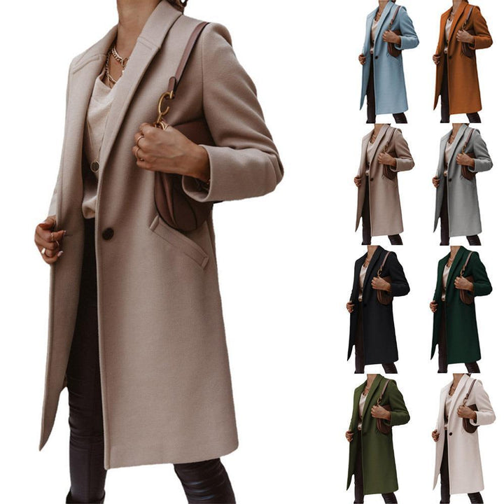 UrbanEase™ Women’s Wool Coat – Narrow Fit, Stand Lapel