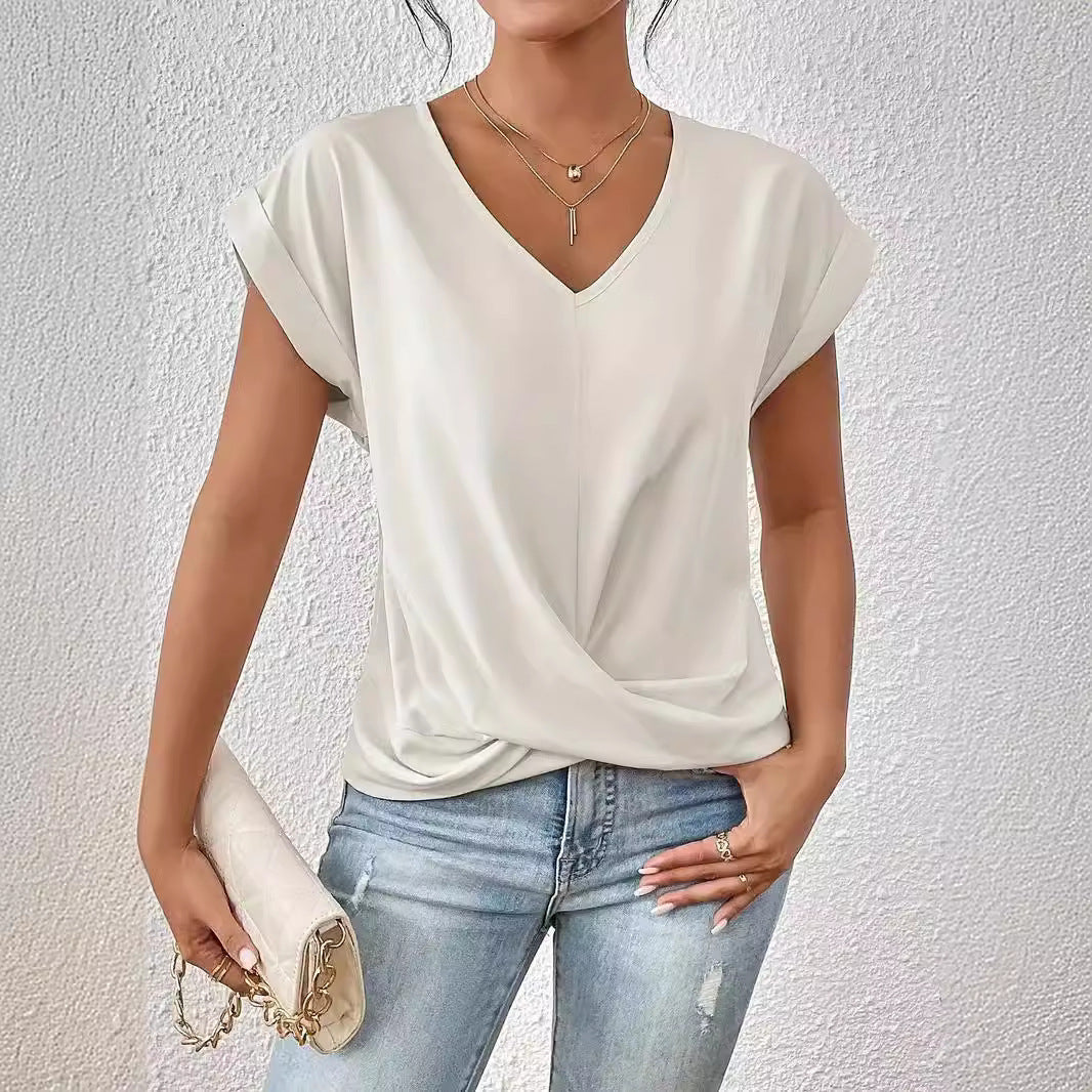 Serena™ – V-Neck Summer Drape Tee