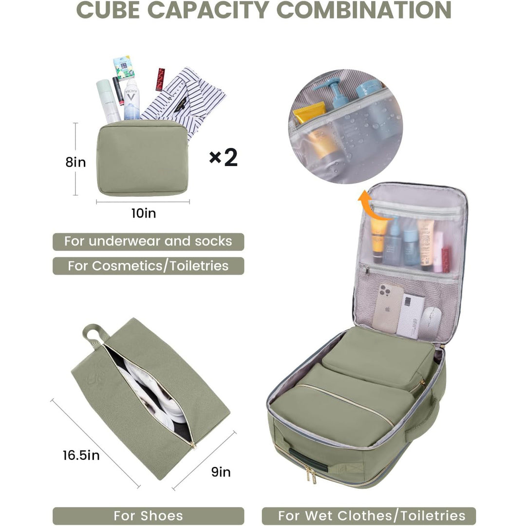 GusionPack™ – Carry-On Luggage Set with 3 Organizer Pouches