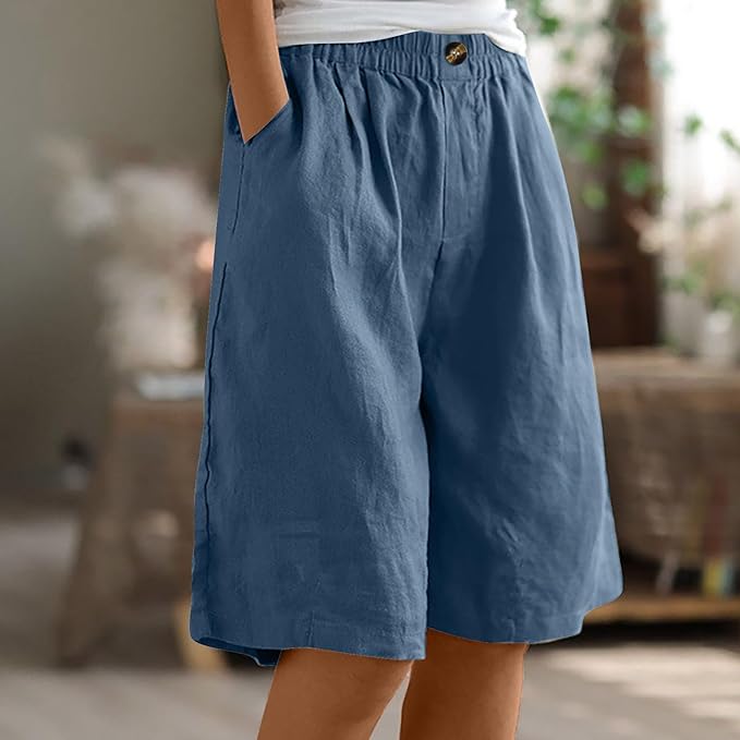 Aurelia™ – Linen Luxe High-Waist Shorts