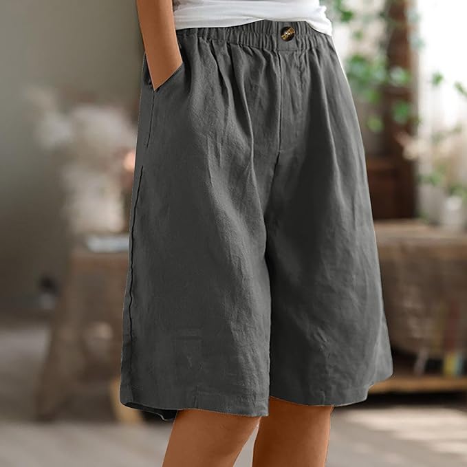 Aurelia™ – Linen Luxe High-Waist Shorts