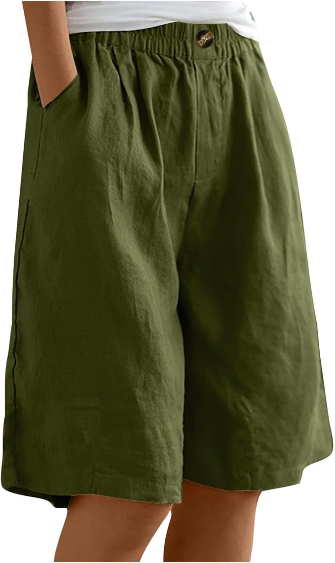 Aurelia™ – Linen Luxe High-Waist Shorts