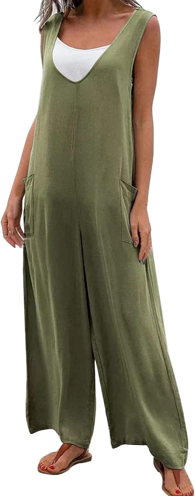 Elodie™ – V‑Neck Relaxed Jumpsuit