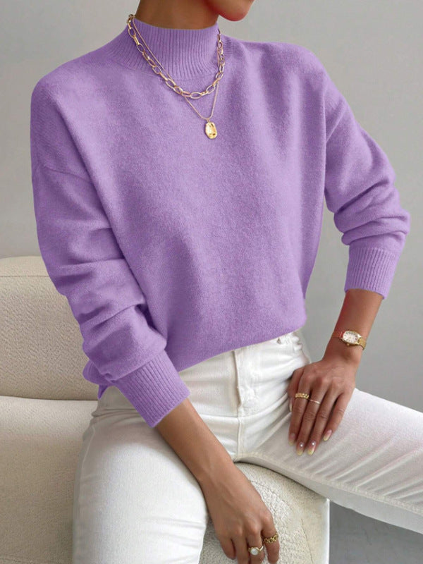Serenelle™ – Woman Soft High Collar Knit Pullover