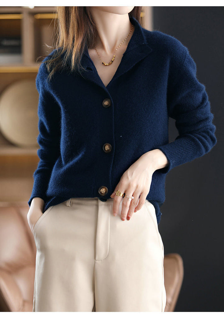 StandMuse™ – Women’s Retro Stand-Collar Knit Cardigan Coat