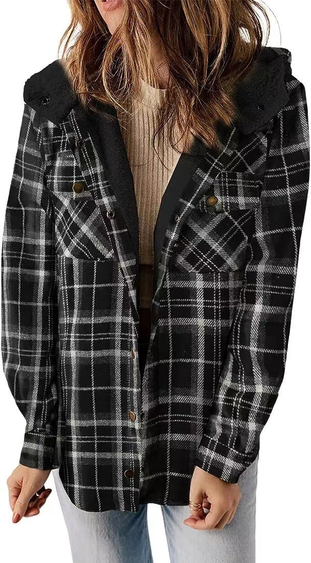 Plaidwyn™ Plaid Hooded Coat – Women’s Fleece-Lined Outerwear
