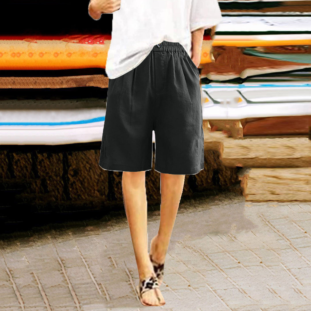 Aurelia™ – Linen Luxe High-Waist Shorts