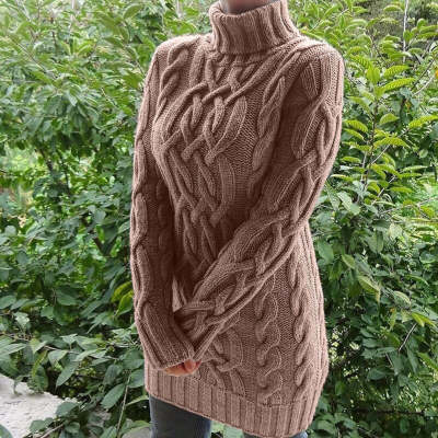 Viktoria™ Women's Double Lapel Winter Sweater Dress
