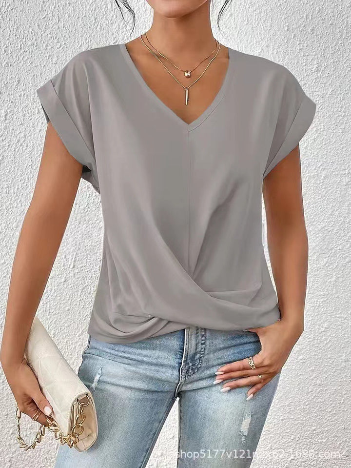 Serena™ – V-Neck Summer Drape Tee