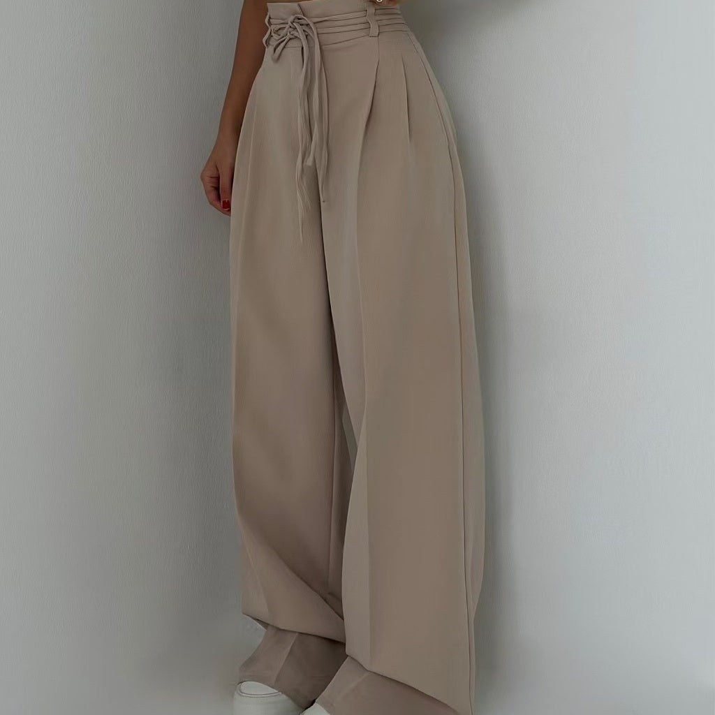 Caelina™ – Tailored Lace-Up Straight Pants