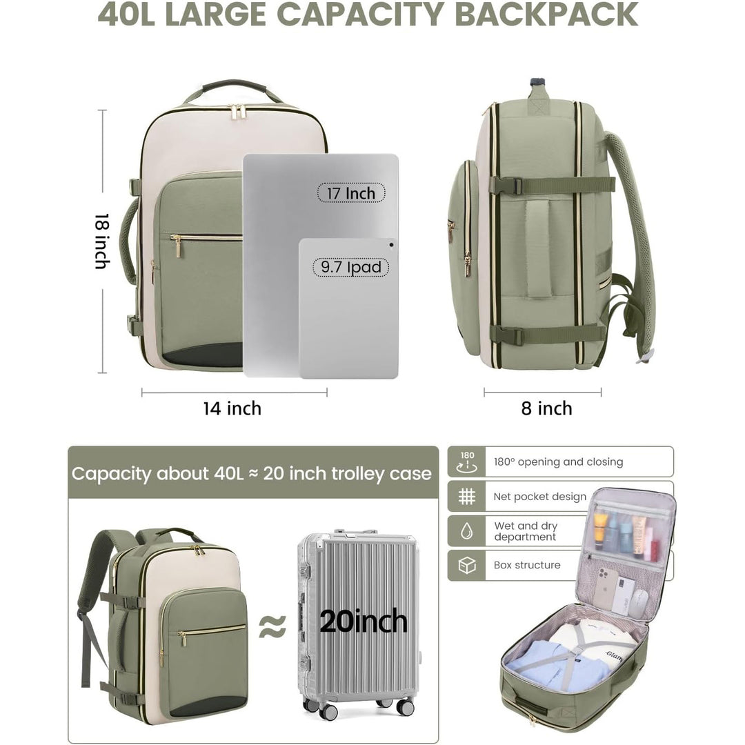 GusionPack™ – Carry-On Luggage Set with 3 Organizer Pouches