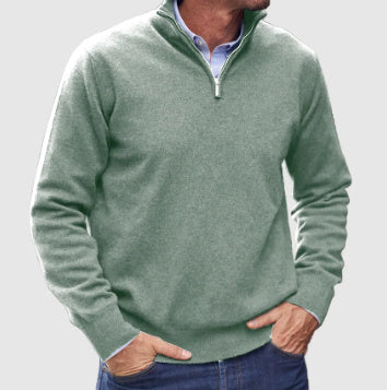 Arbor™ – premium Man stand-collar knit zip sweater