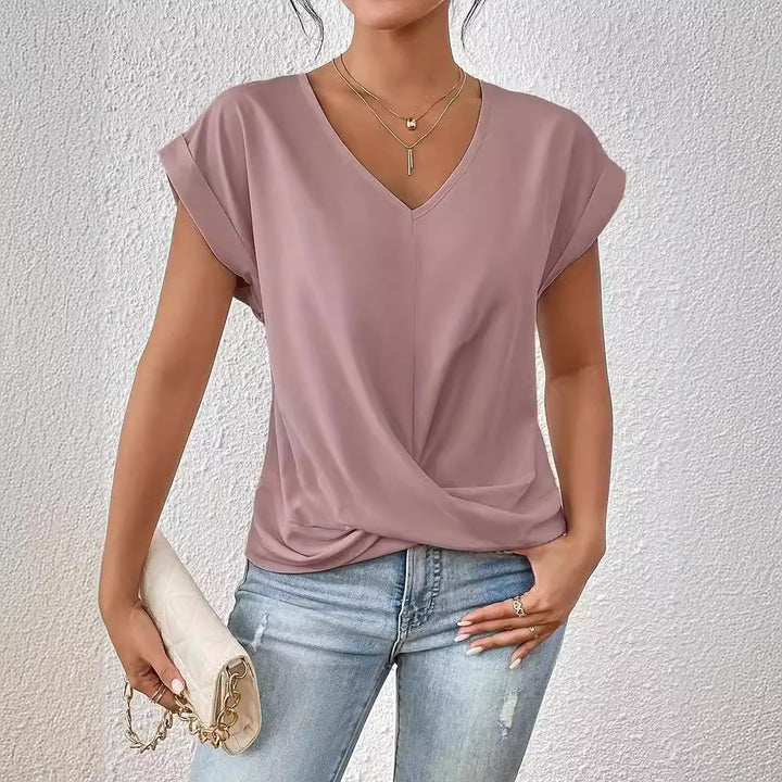 Serena™ – V-Neck Summer Drape Tee