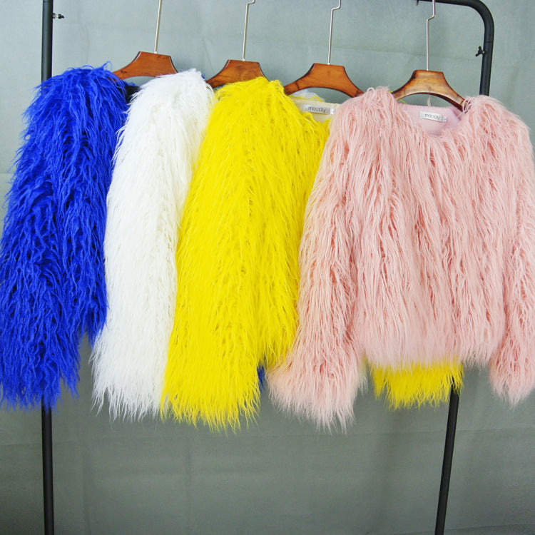 BohoWave Colorful Faux Fur Jacket – London Gevane