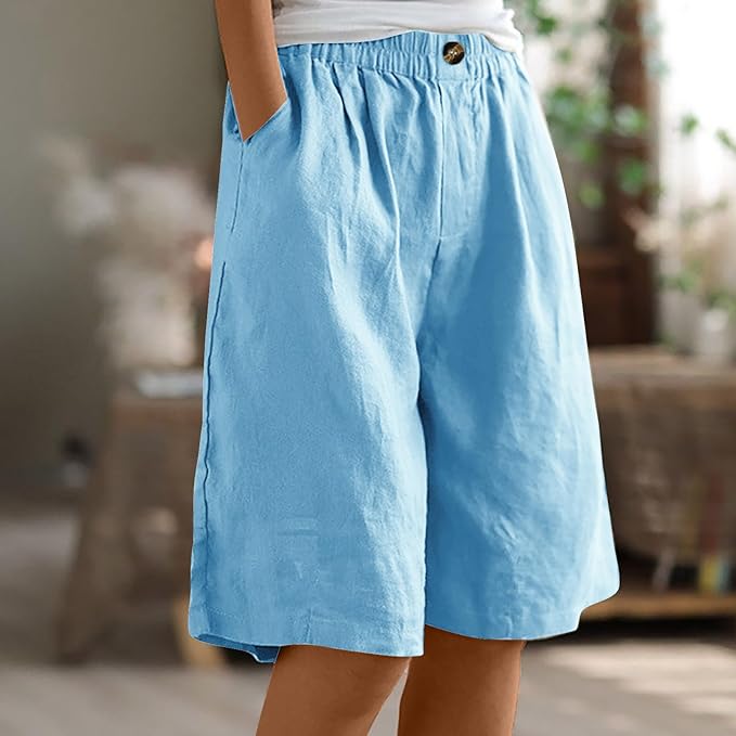 Aurelia™ – Linen Luxe High-Waist Shorts
