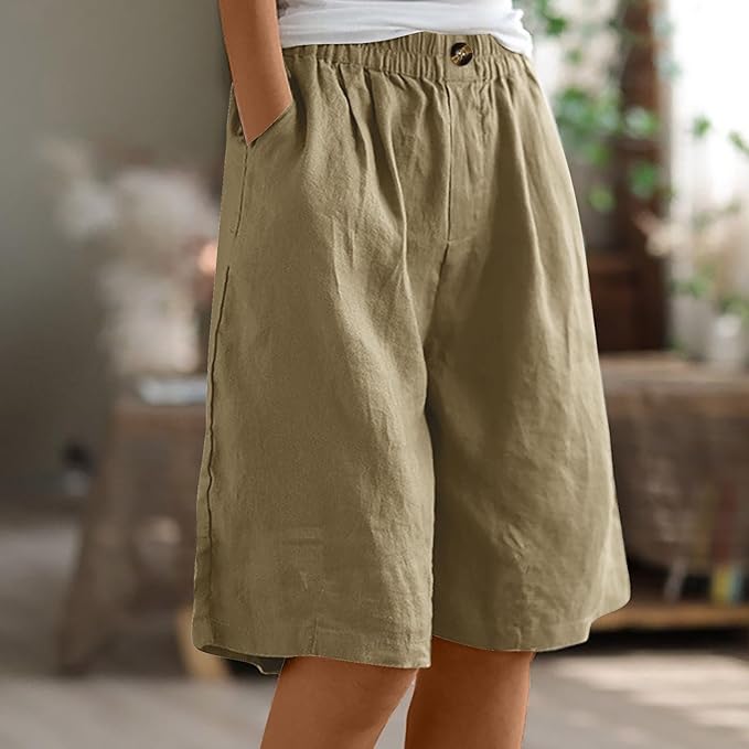 Aurelia™ – Linen Luxe High-Waist Shorts