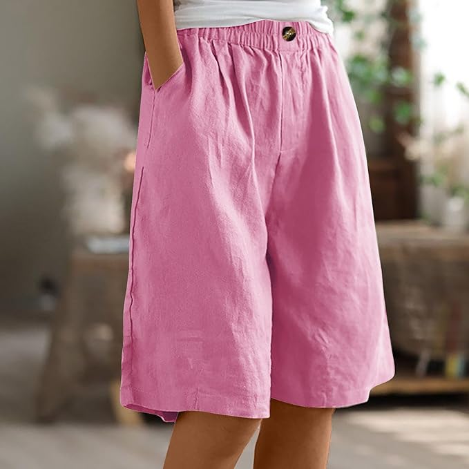 Aurelia™ – Linen Luxe High-Waist Shorts