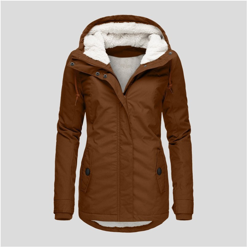 Velleora™ – Casual Woman Warm Hooded Jacket with Pockets