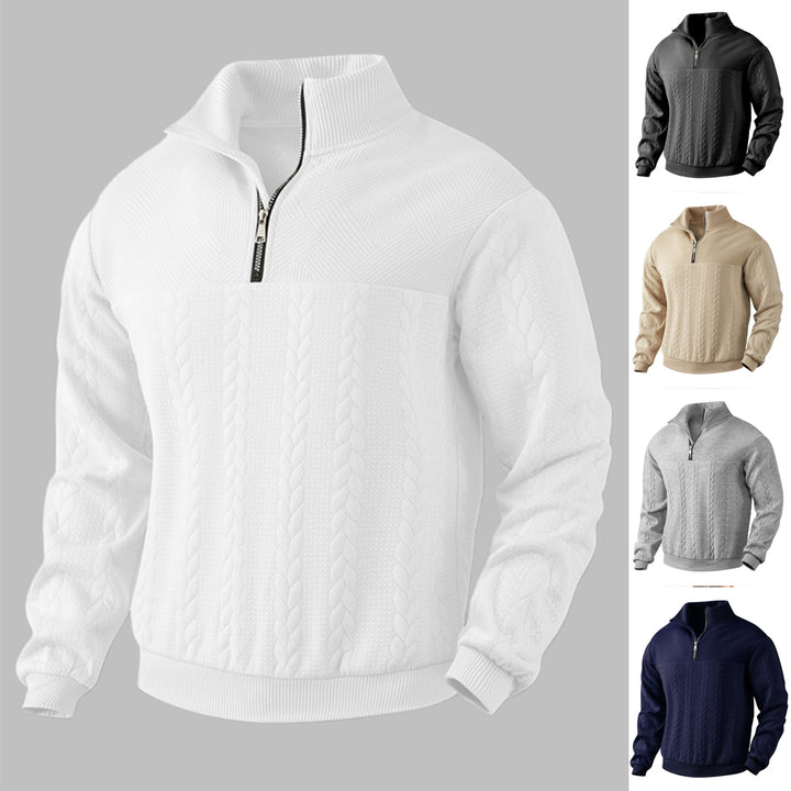 UrbanWeave™ – Men Jacquard Knit Pullover Hoodie