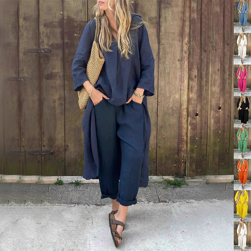Marisse™ – Luxe V-Neck Pants Set – London Gevane