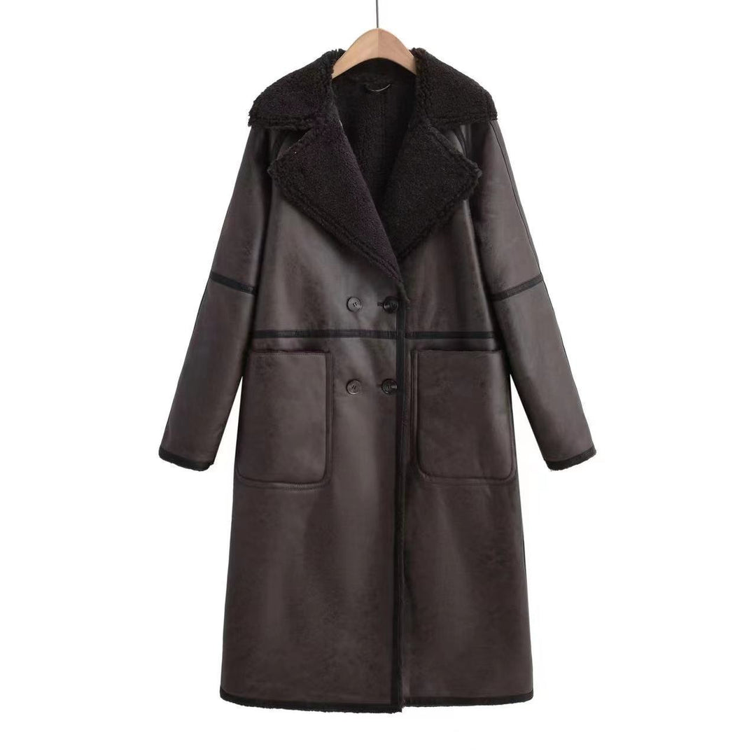 Lunara™ | Classic Long Fleece-Lined Coat with Teddy Collar
