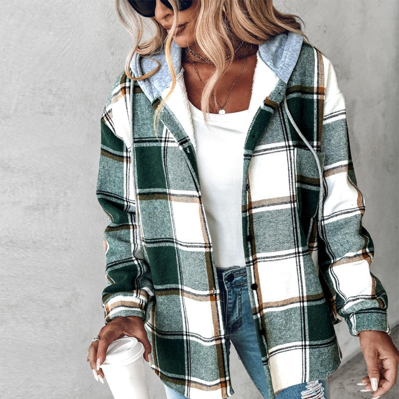 Tarta™ – Fashion Plaid Hooded Jacket with Pockets