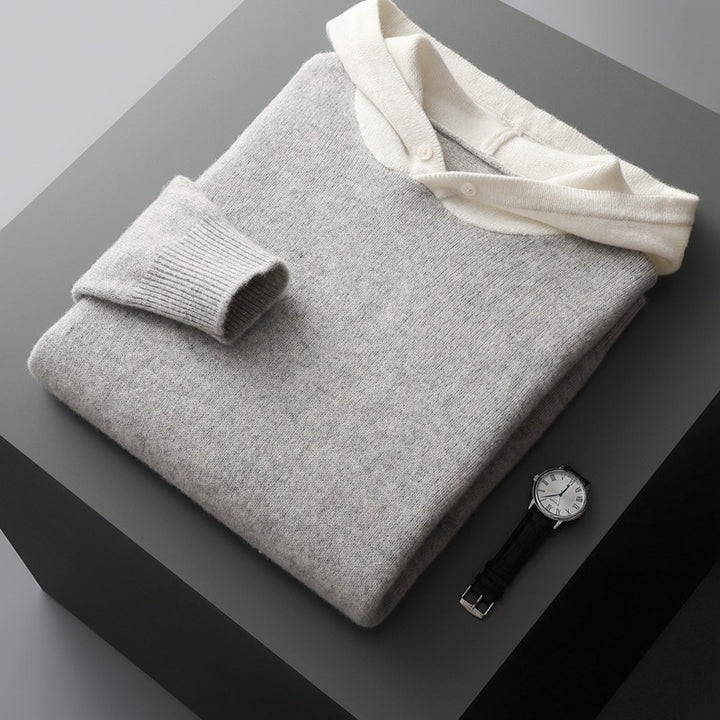 Kelvor™ – Textured Knit Hoodie