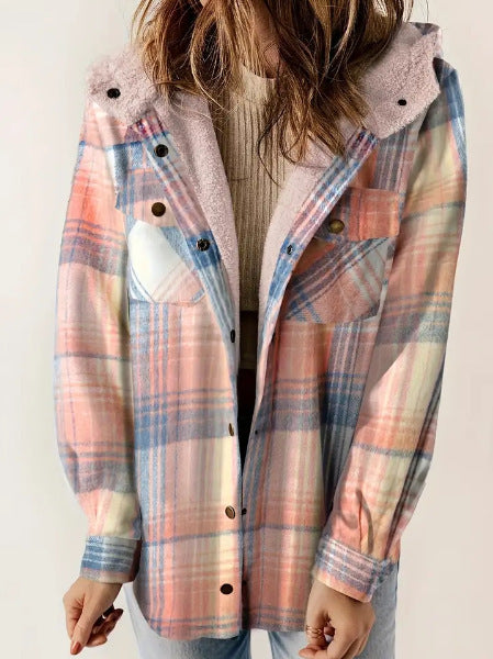 Plaidwyn™ Plaid Hooded Coat – Women’s Fleece-Lined Outerwear