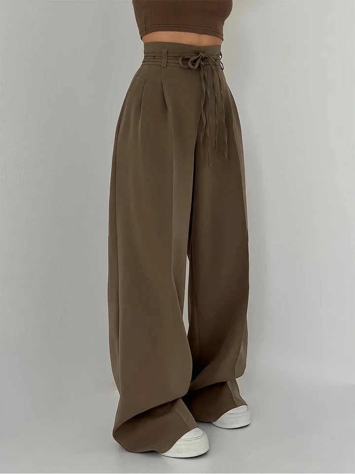 Caelina™ – Tailored Lace-Up Straight Pants