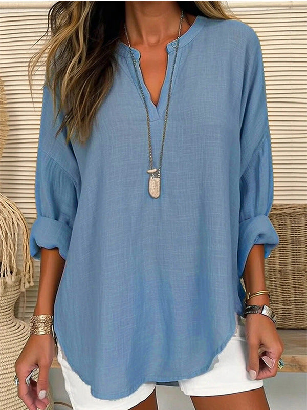 Solmira™ – Relaxed Linen Blend Top For Woman