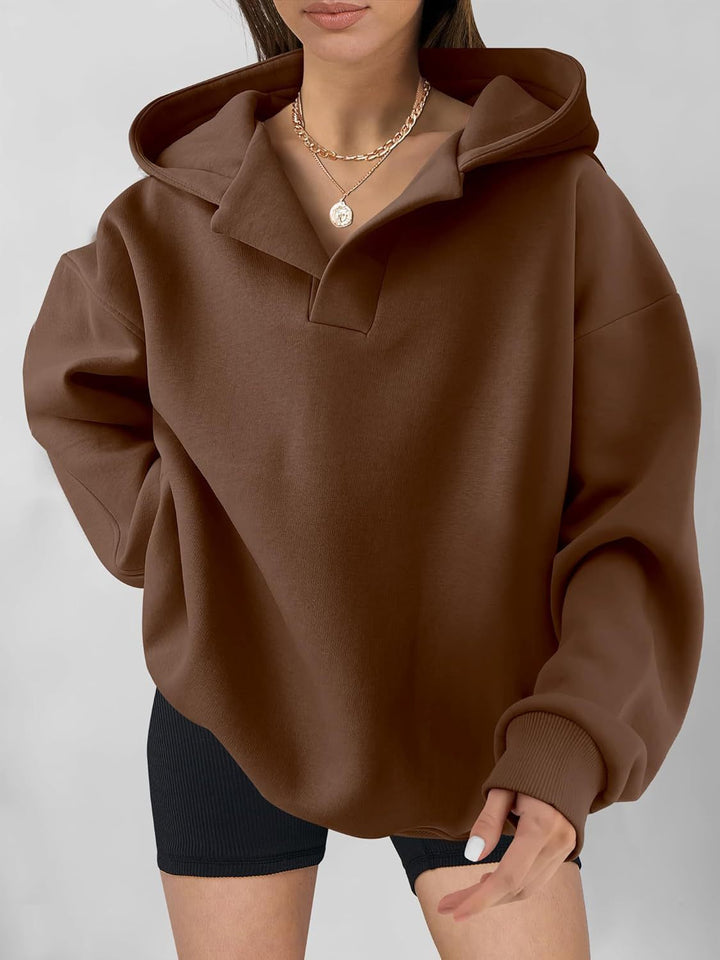 LunaEase™ – Relaxed Pullover Hooded Sweater