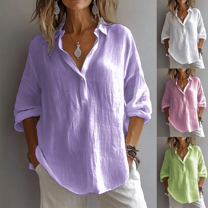 LunaLuxe™ – relaxed cotton lapel pullover