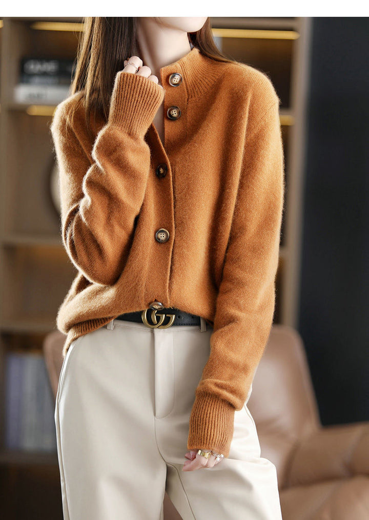 StandMuse™ – Women’s Retro Stand-Collar Knit Cardigan Coat