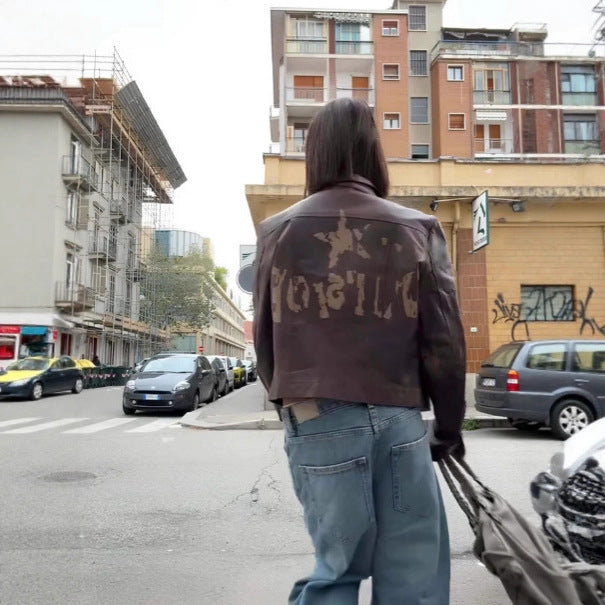 Elixor™ – Versatile Printed Leather Jacket