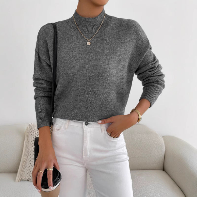 Serenelle™ – Woman Soft High Collar Knit Pullover