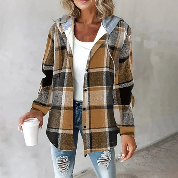 Tarta™ – Fashion Plaid Hooded Jacket with Pockets